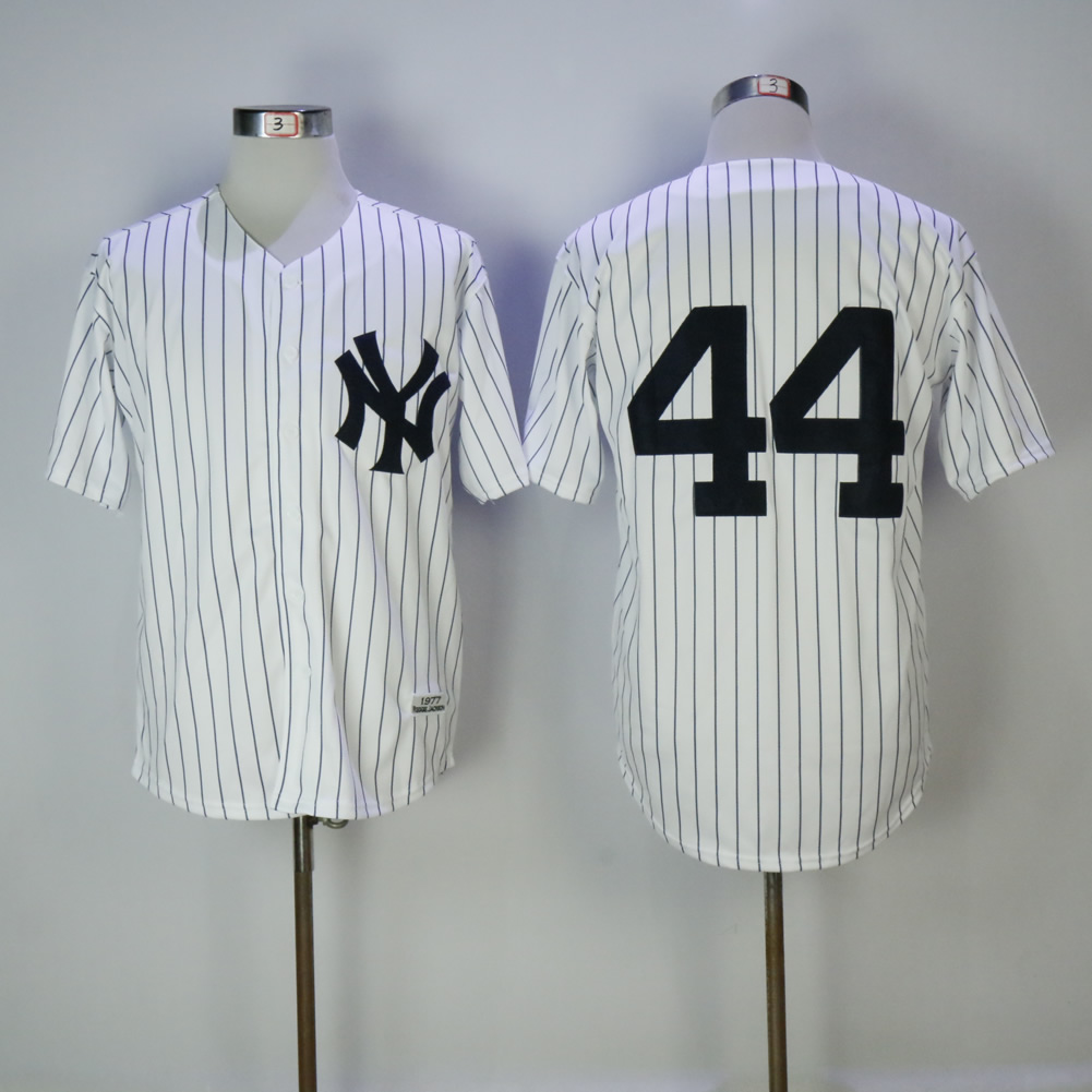 New York Yankees #44 Reggie Jackson White 1977 Mitchell Ness Stitched Jersey - Zenithce