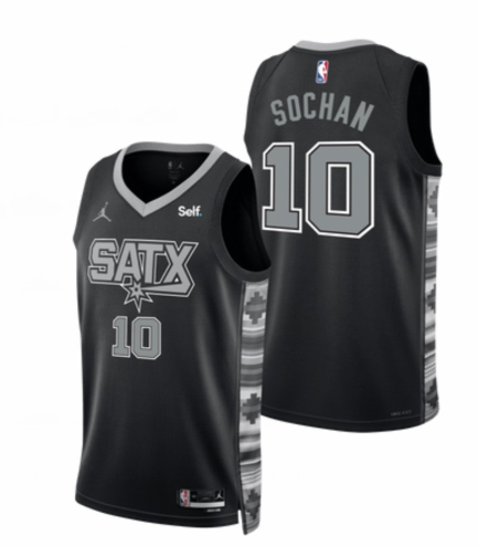 San Antonio Spurs #10 Jeremy Sochan 2022-23 Black Stitched Jersey - Zenithce