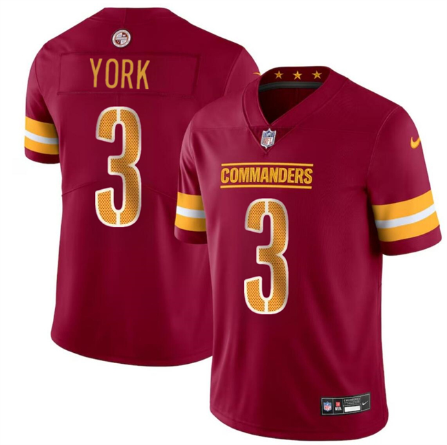 Washington Commanders #3 Cade York Burgundy 2024 Vapor Limited Stitched Jersey - Zenithce