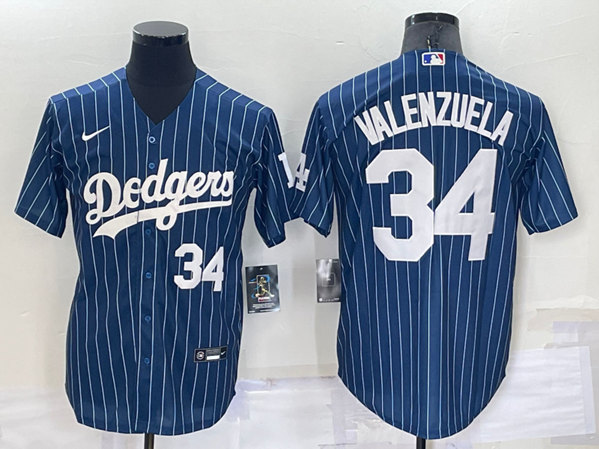 Los Angeles Dodgers #34 Toro Valenzuela Navy Cool Base Stitched Baseball Jersey - Zenithce