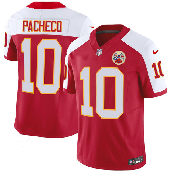 Kansas City Chiefs #10 Isiah Pacheco Red White 2023 F.U.S.E. Vapor Untouchable Limited Stitched Jersey - Zenithce