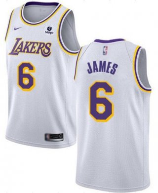 Los Angeles Lakers #6 LeBron James White Stitched Jersey - Zenithce