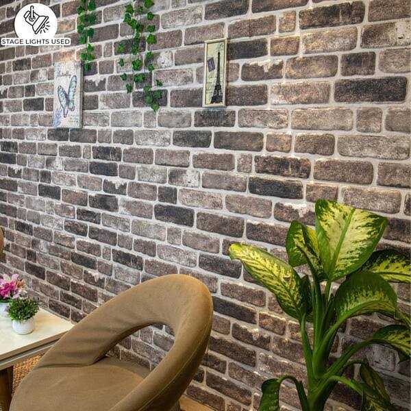 Dundee Deco 3D Wall Panels Brick Effect Cladding Brown Grey Stone Look Wall Paneling - Zenithce