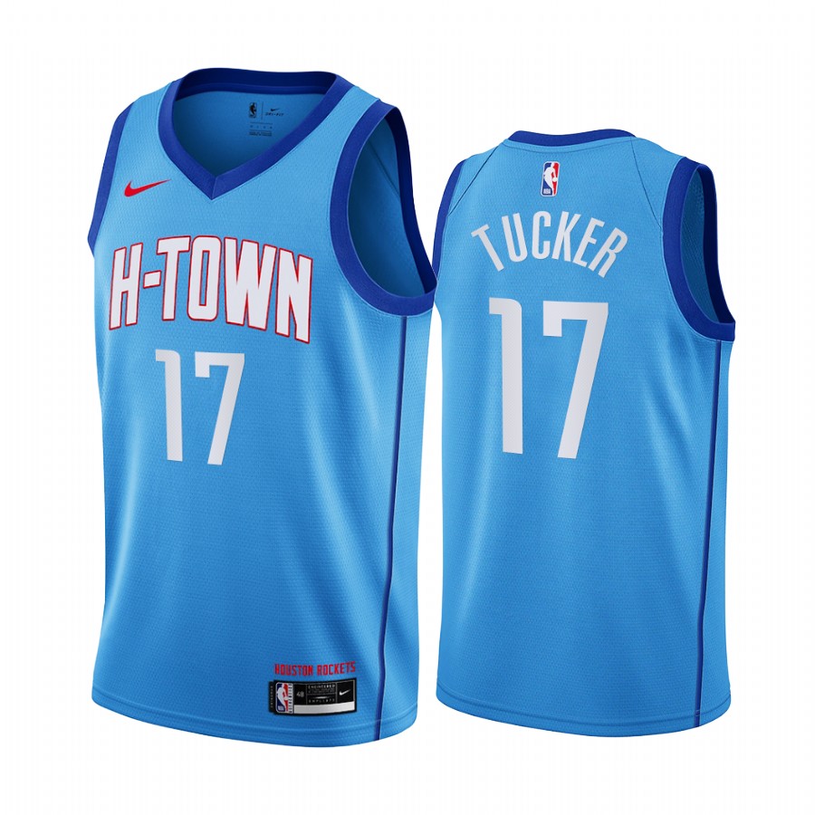 Rockets #17 PJ Tucker Blue Swingman 2020-21 City Edition Jersey - Zenithce