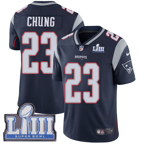 New England Patriots #23 Patrick Chung Navy Blue Super Bowl LIII Vapor Untouchable Limited Stitched Jersey - Zenithce