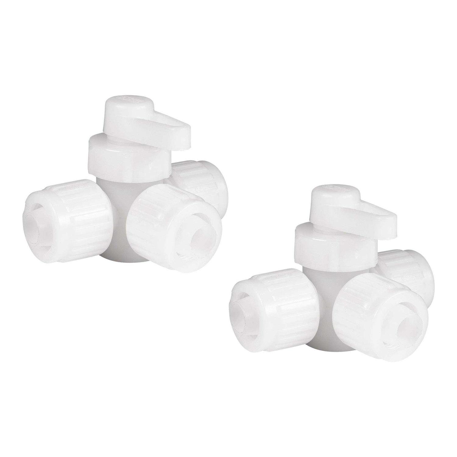 Recpro RV Plumbing Hardware 06910 3-Way 1/2 Compression Fitting Directional/Bypass Valve - Zenithce