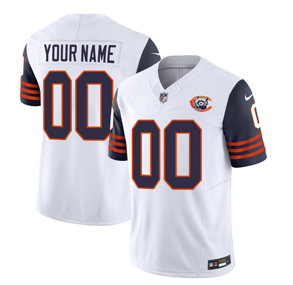Chicago Bears Custom 2023 F.U.S.E. White Navy Throwback Limited Stitched Jersey - Zenithce