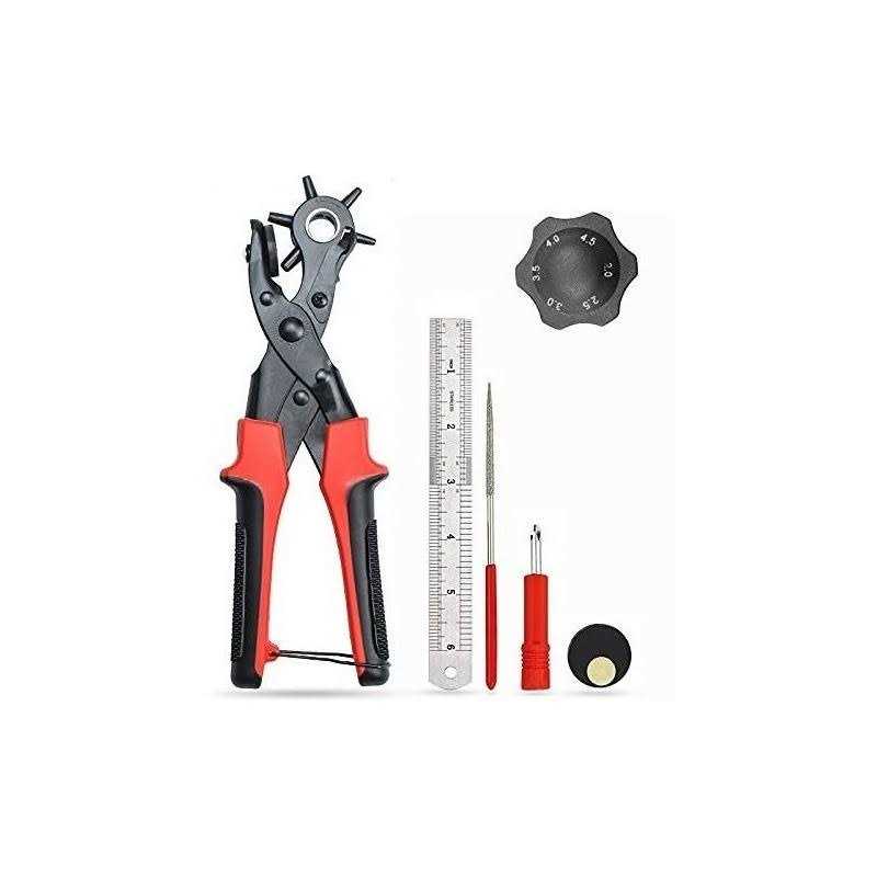 Leather Hole Punch Tool for Belt Updated Hole Sizes Puncher for Belt, Watch Band, Strap, Dog Collar, Saddle, Shoes, Fabric, DIY Home or Craft - Zenithce
