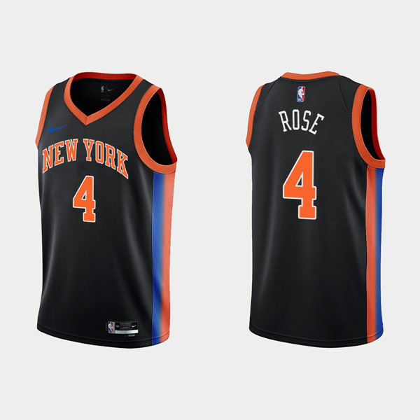 New York Knicks #4 Derick Rose Black City Edition Stitched Jersey - Zenithce