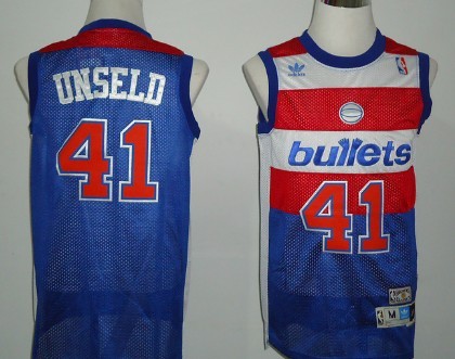Washington Bullets #41 Wes Unseld Blue Swingman Throwback Jersey - Zenithce