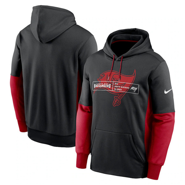 Tampa Bay Buccaneers Black Color Block Fleece Performance Pullover Hoodie - Zenithce