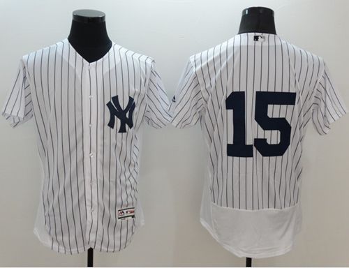 Yankees #15 Thurman Munson White Strip Flexbase Authentic Collection Stitched Jersey - Zenithce