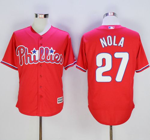 Phillies #27 Aaron Nola Red New Cool Base Stitched Jersey - Zenithce