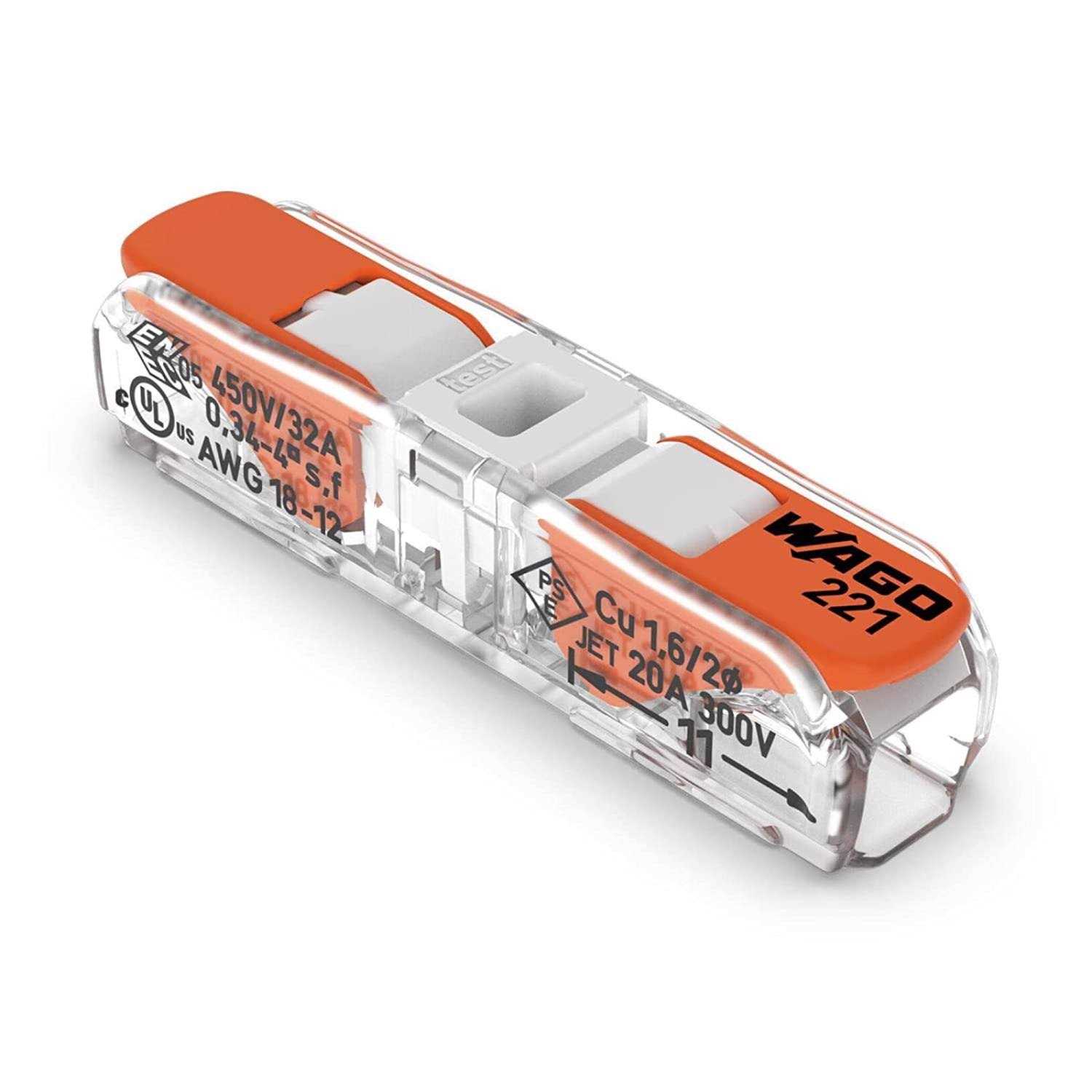 WAGO 221-2401 Lever-Nuts Inline 2 Wire Splicing Connectors - Zenithce