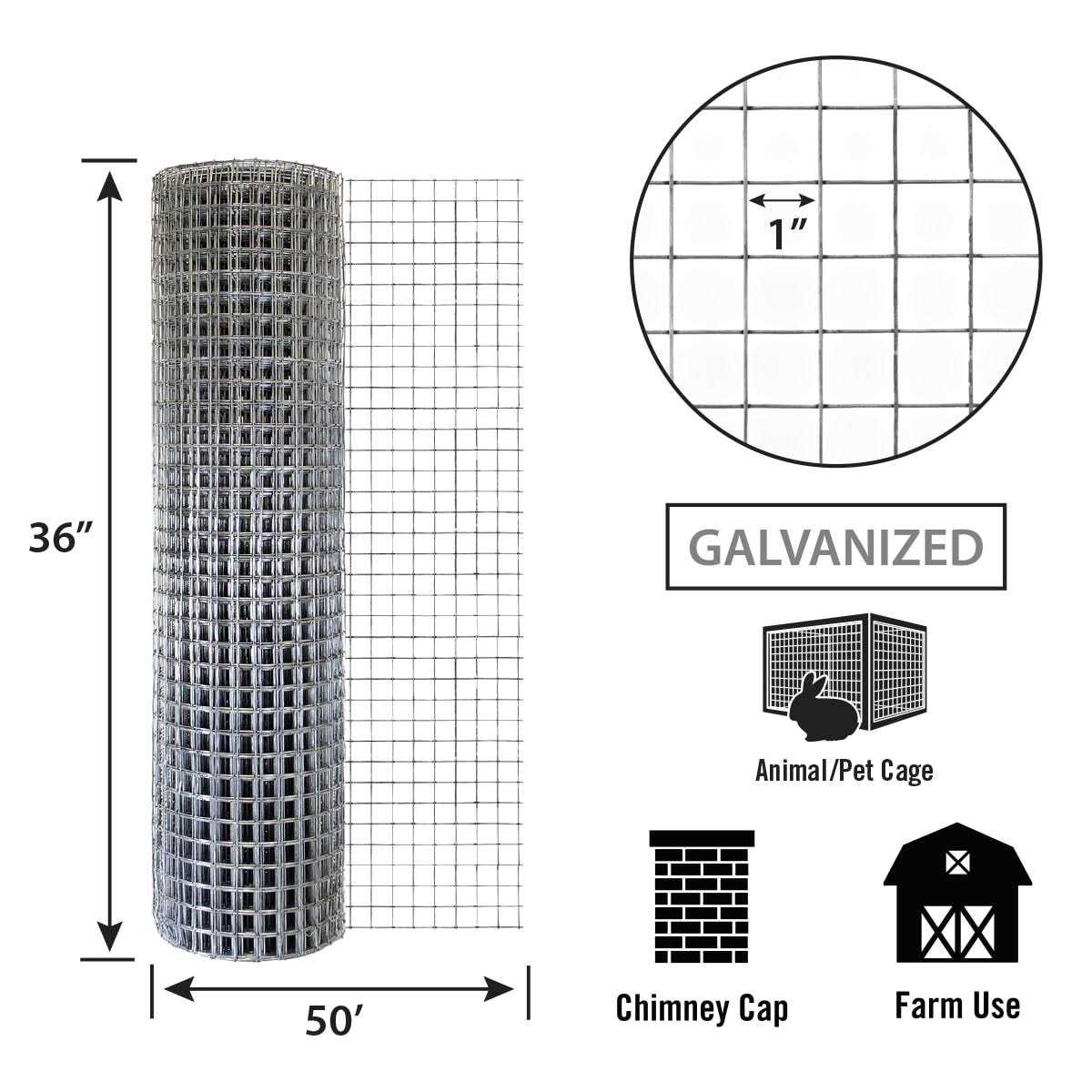 IronRidge H x 50 ft. L Welded Wire Fence with 1 in. x Openings - Zenithce