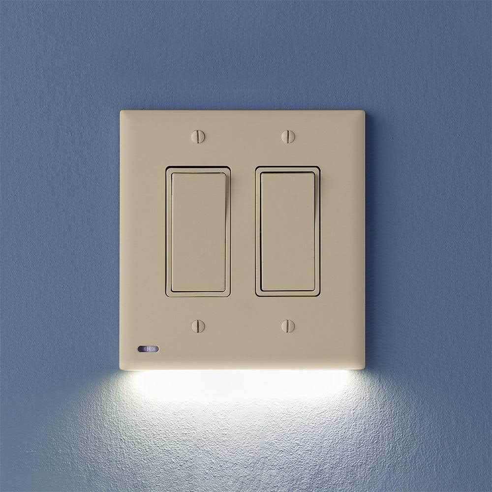 SnapPower SwitchLight Double Gang Night Light Cover Plate - Zenithce