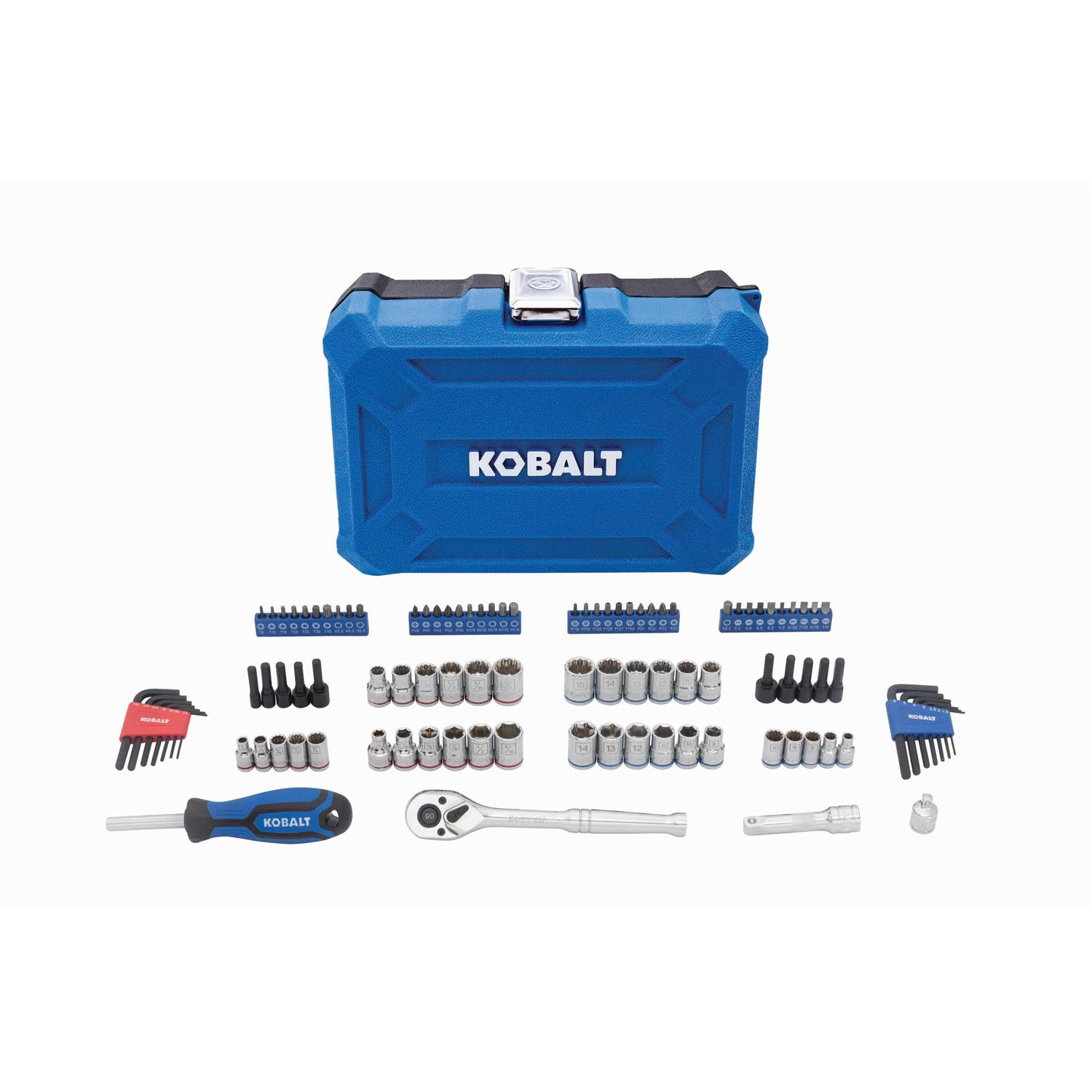 Kobalt 100-Piece Household Tool Set with Hard Case 89998 - Zenithce