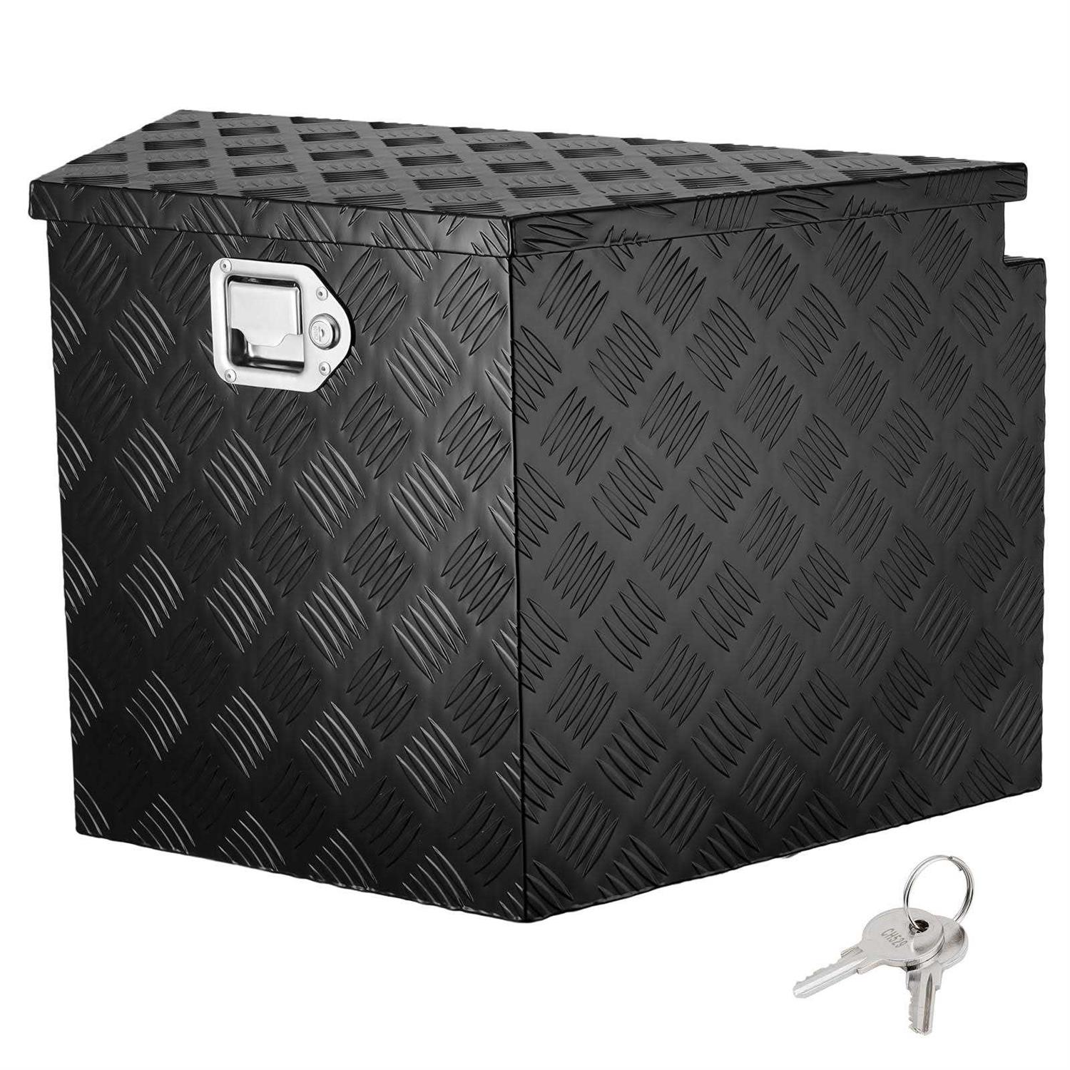 VEVOR Trailer Tongue Box, Aluminum Alloy Diamond Plate Tongue Box Tool Chest, Heavy Duty Trailer Box Storage with Lock and Keys - Zenithce