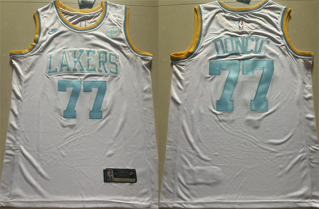 Los Angeles Lakers #77 Luka Doncic White 2025 Classic Edition Stitched Jersey - Zenithce