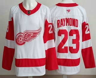 Detroit Red Wings #23 Lucas Raymond White Authentic Jersey - Zenithce