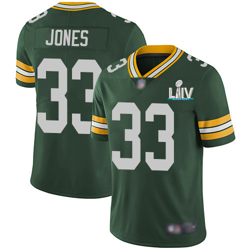 Green Bay Packers #33 Aaron Jones Green Super Bowl LIV Vapor Untouchable Stitched Limited Jersey - Zenithce