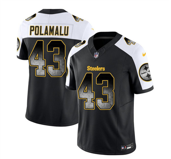 Pittsburgh Steelers #43 Troy Polamalu Black White 2023 F.U.S.E. Smoke Vapor Untouchable Limited Stitched Jersey - Zenithce