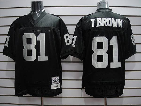 Mitchell And Ness Raiders #81 Tim Brown Stitched Black Jersey - Zenithce