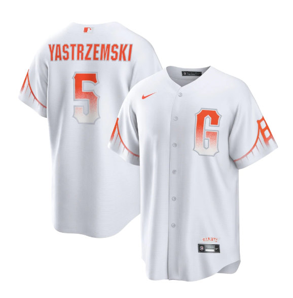 San Francisco Giants #5 Mike Yastrzemski White City Connect Cool Base Stitched Baseball Jersey - Zenithce