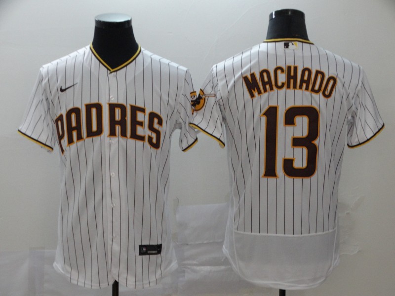 San Diego Padres #13 Manny Machado White Flex Base Stitched Jersey - Zenithce