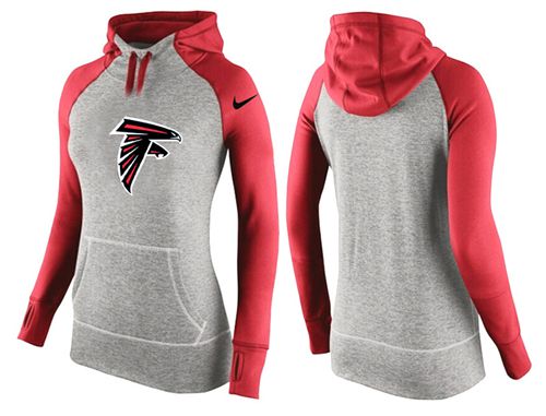 Women's Nike Atlanta Falcons Performance Hoodie Grey   Red_2 - Zenithce