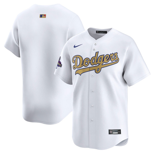 Los Angeles Dodgers Blank White 2025 Gold Collection Limited Stitched Jersey - Zenithce