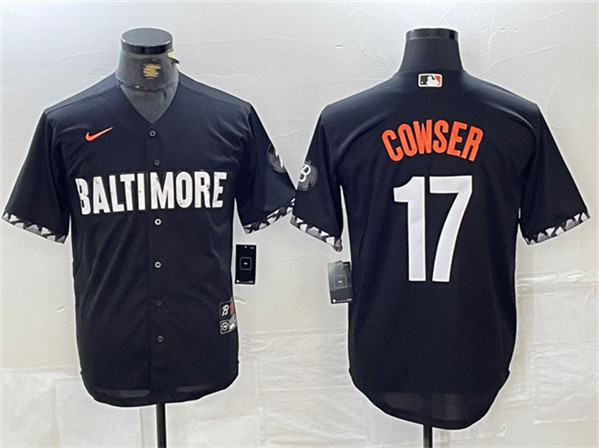 Baltimore Orioles #17 Colton Cowser Black 2023 City Connect Cool Base Stitched Jersey - Zenithce