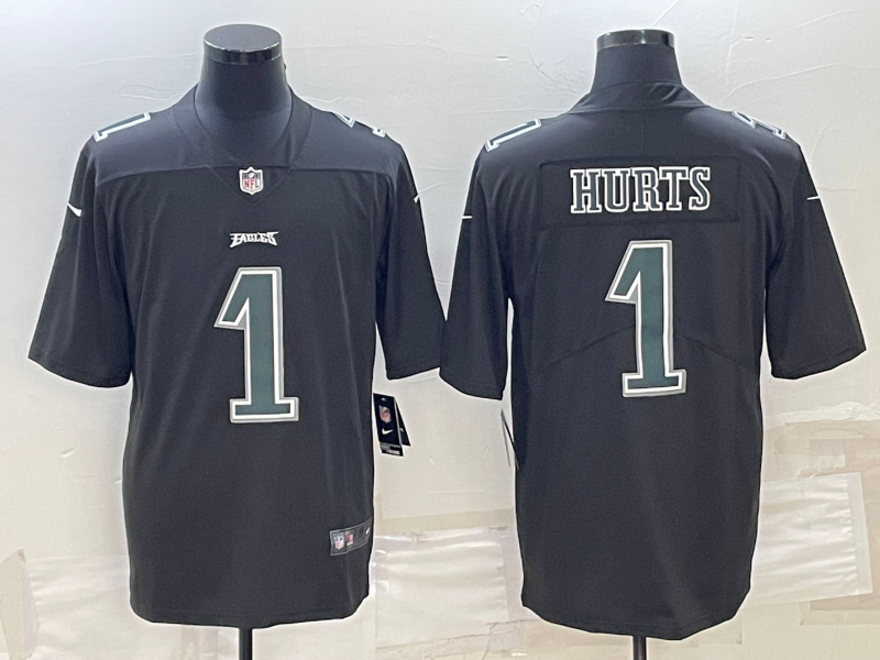 Philadelphia Eagles #1 Jalen Hurts Black Green Vapor Untouchable Limited Stitched Jersey - Zenithce