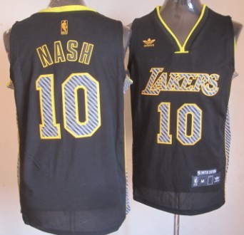 Los Angeles Lakers #10 Steve Nash Black Electricity Fashion Jersey - Zenithce