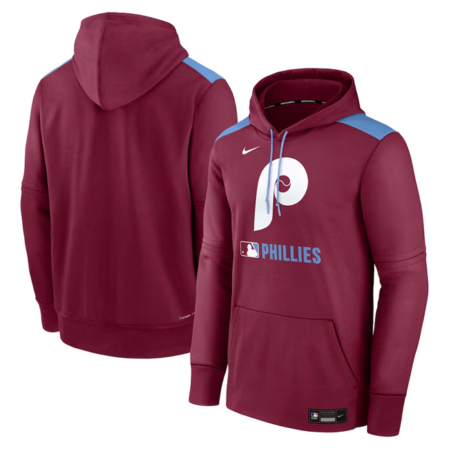 Philadelphia Phillies Burgundy Collection Performance Pullover Hoodie - Zenithce