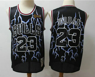 Chicago Bulls #23 Michael Jordan Black Hardwood Classics Throwback Limited Jersey - Zenithce