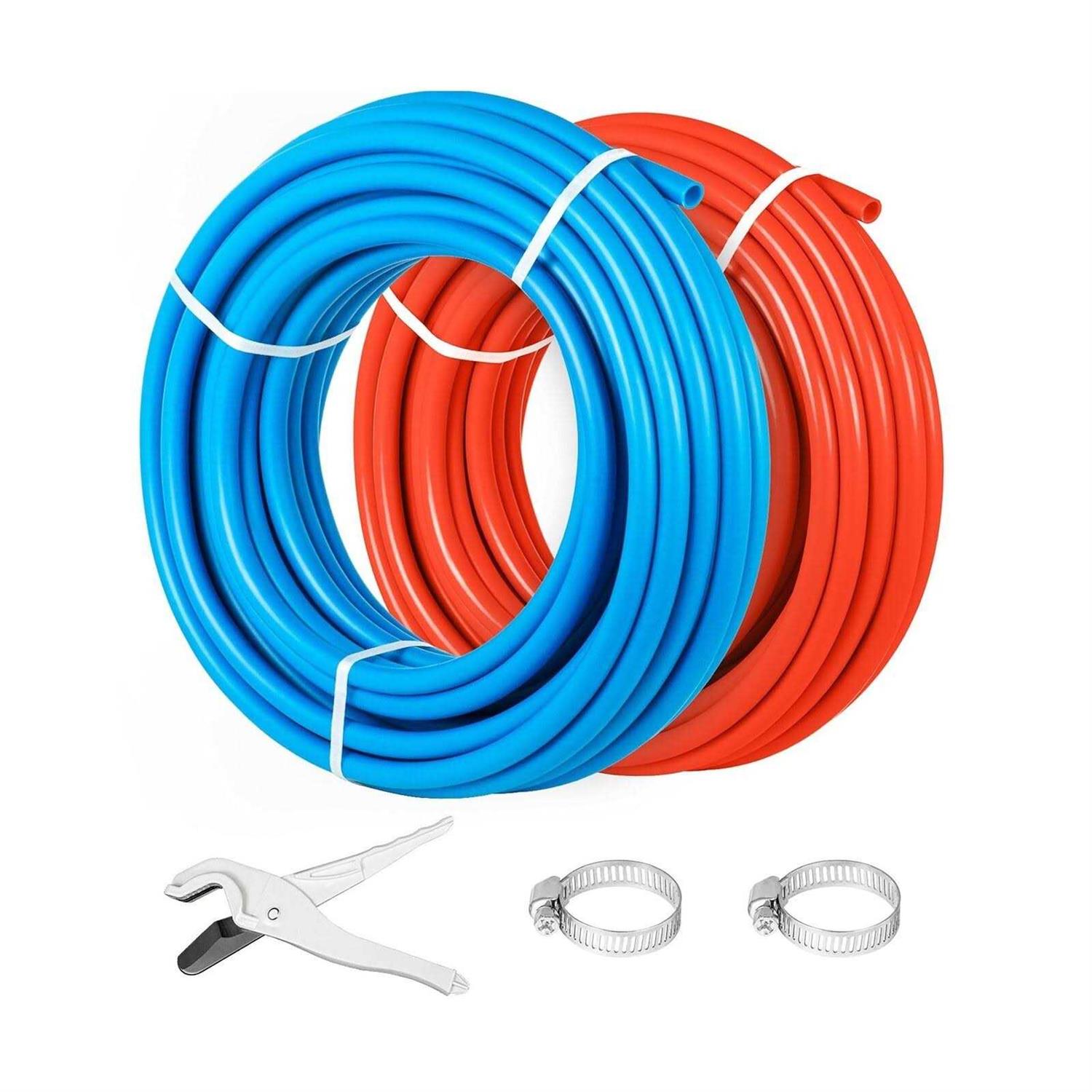 Happybuy PEX Tubing Pipe 2 Rolls of 1/2 Inch X 100 Feet PEX Tubing Non Oxygen - Zenithce