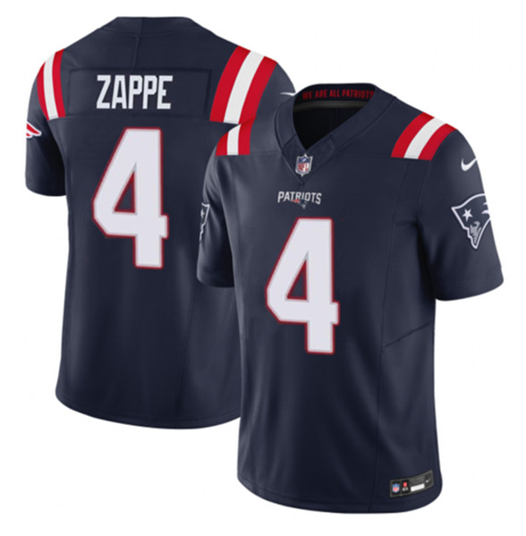 New England Patriots #4 Bailey Zappe Navy 2023 F.U.S.E. Vapor Limited Stitched Jersey - Zenithce
