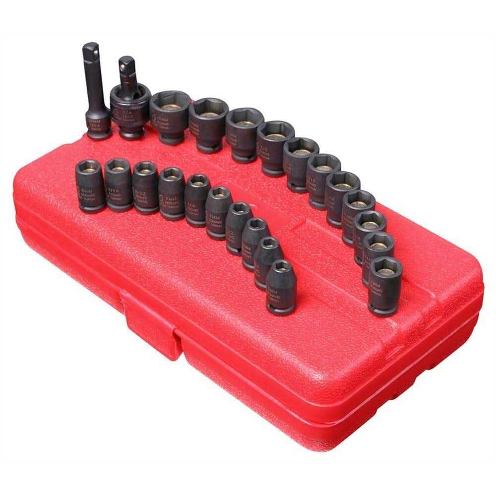 Sunex 1825 1/4 Drive Metric 12 Point Universal Magnetic Impact Socket Set - Zenithce