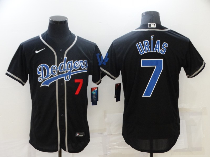 Los Angeles Dodgers #7 Julio Urias Black Flex Base Sttiched Jersey - Zenithce