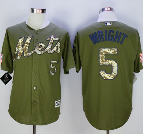 Mets #5 David Wright Green Camo New Cool Base Stitched Jersey - Zenithce