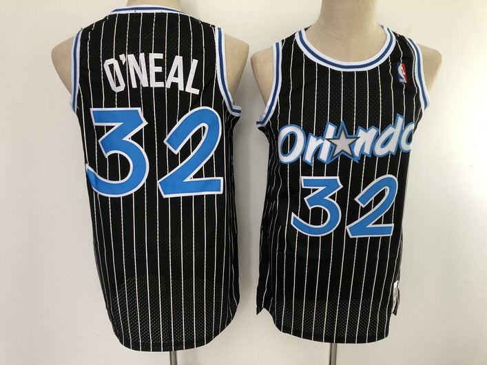 Orlando Magic #32 Shaquille O'neal 1994-95 Black Hardwood Classics Soul Swingman Throwback Jersey - Zenithce