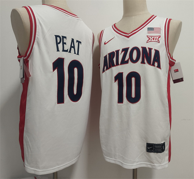 Arizona Wildcats #10 Koa Peat White Stitched Jersey - Zenithce