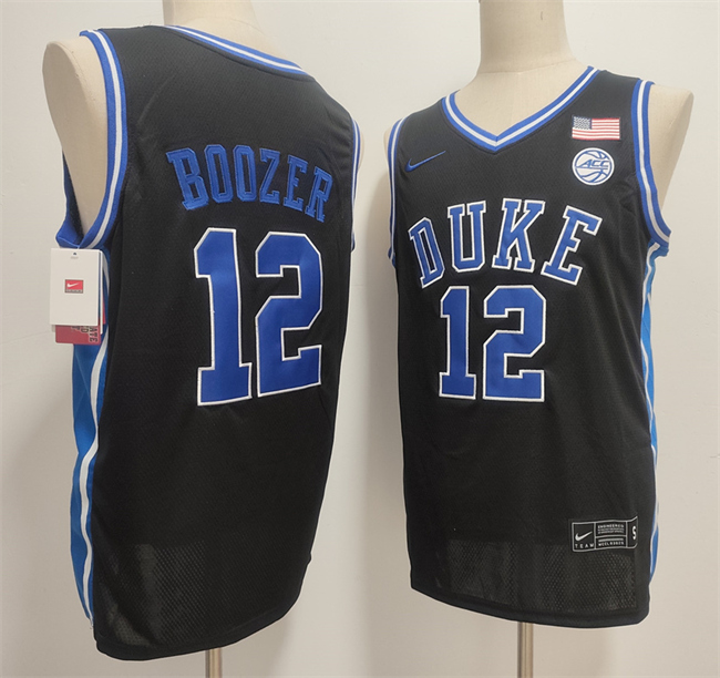 Duke Blue Devils #12 Cameron Boozer Black Stitched Jersey - Zenithce