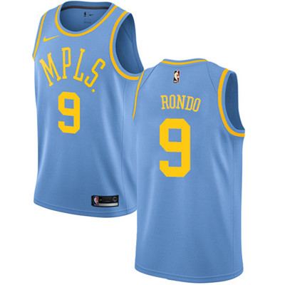 Los Angeles Lakers #9 Rajon Rondo Royal Blue Swingman Hardwood Classics Jersey - Zenithce