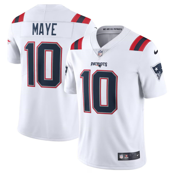 New England Patriots #10 Drake Maye White 2024 Draft Vapor Limited Stitched Jersey - Zenithce