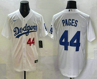 Los Angeles Dodgers #44 Andy Pages Number White Cool Base Stitched Jersey - Zenithce