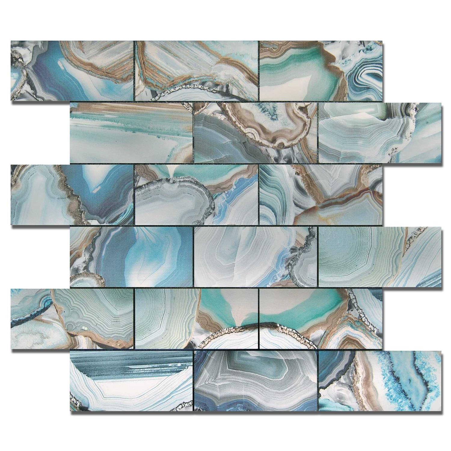 Kieacia 10-Sheet Peel and Stick Backsplash Tiles for Kitchen PVC Marble Self-Adhesive Tile - Zenithce