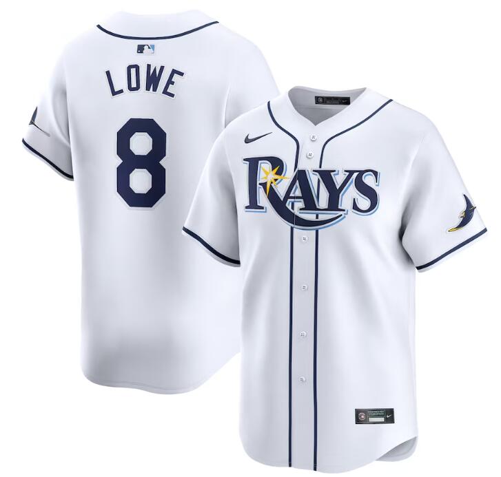 Tampa Bay Rays #8 Brandon Lowe White Home Limited Stitched Jersey - Zenithce
