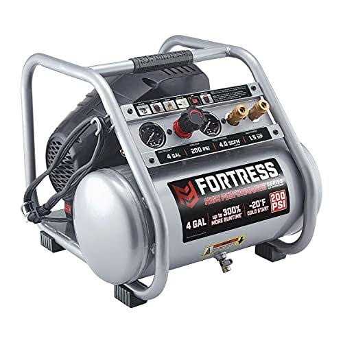 HFT Fortress 10 Gallon 175 PSI Ultra Quiet Horizontal Air Compressor - Zenithce